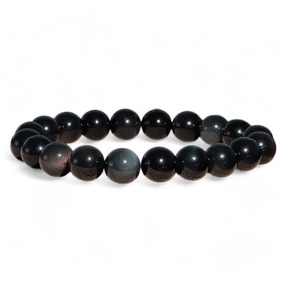 Pulsera Ojo Celeste de Obsidiana México A (bolas 10mm)