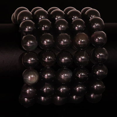 Pulsera obsidiana ojo celeste México A (bolas 12mm)