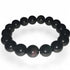 Bracelet obsidienne oeil céleste Mexique A (boules 12mm) - La Boite à Cailloux