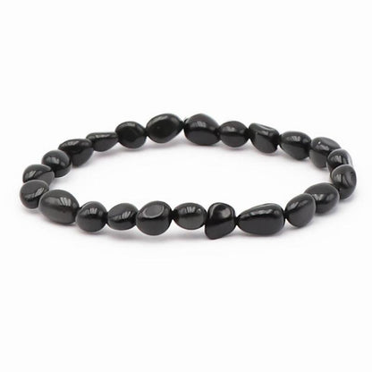 Bracelet obsidienne oeil céleste Mexique A grains 5 - 7mm - La Boite à Cailloux