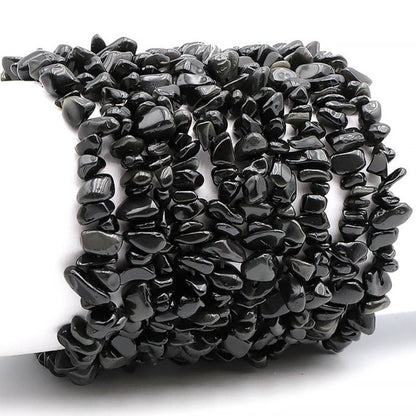 Bracelet obsidienne oeil céleste Mexique A (perles baroques) - La Boite à Cailloux