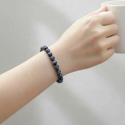 Bracelet oeil de faucon Afrique du Sud AA (boules 10mm) - La Boite à Cailloux