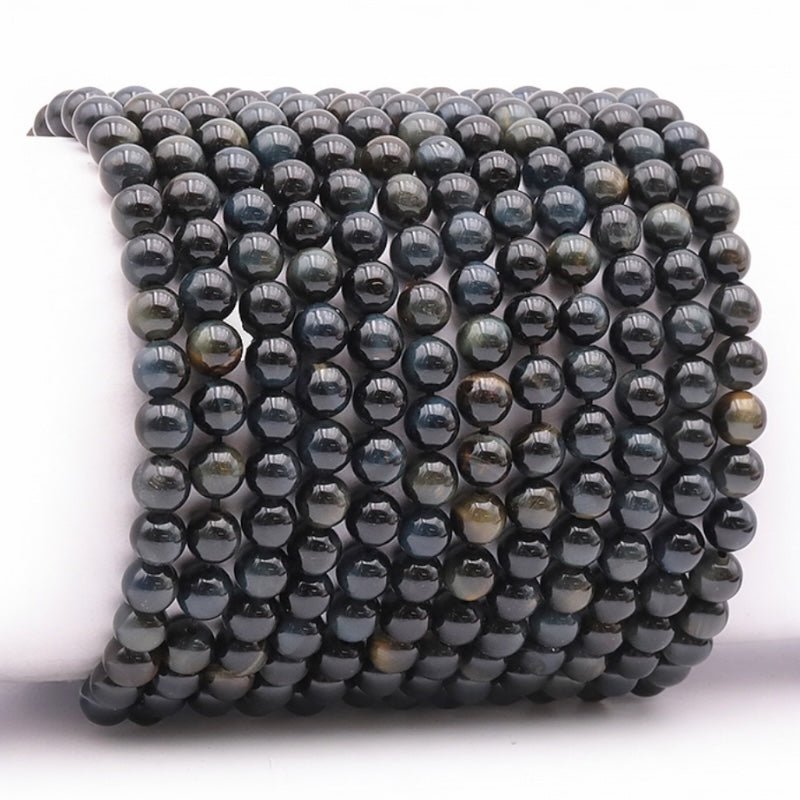 Bracelet oeil de faucon Afrique du Sud AA (boules 5 - 6mm) - La Boite à Cailloux