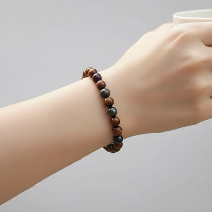 Bracelet oeil de fer Afrique du Sud AA (boules 5-6mm) - La Boite à Cailloux