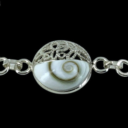 Bracelet Oeil de Sainte Lucie (demi lune) argent 925 - La Boite à Cailloux