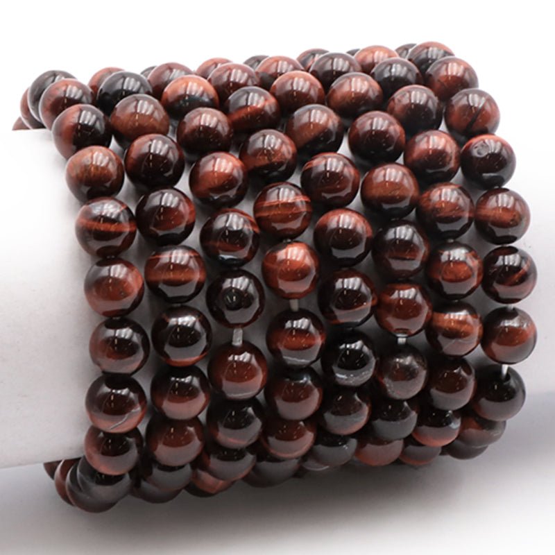 Bracelet oeil de taureau Afrique du Sud AA (boules 10mm) - La Boite à Cailloux