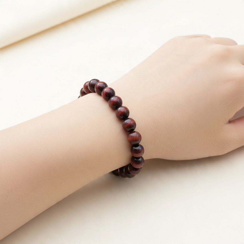 Bracelet oeil de taureau Afrique du Sud AA (boules 10mm) - La Boite à Cailloux
