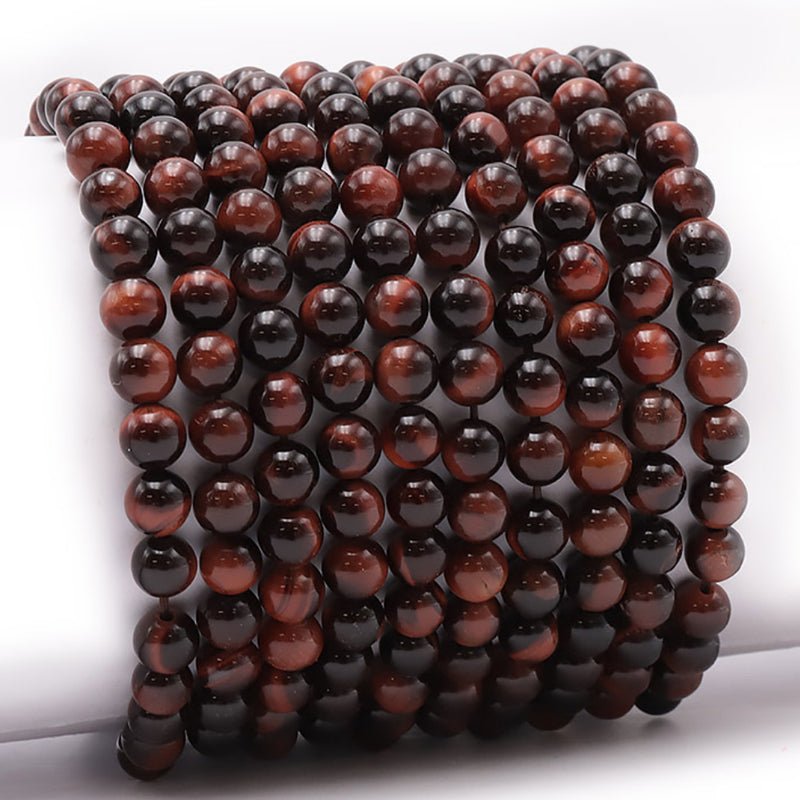 Bracelet oeil de taureau Afrique du Sud AA (boules 5 - 6mm) - La Boite à Cailloux