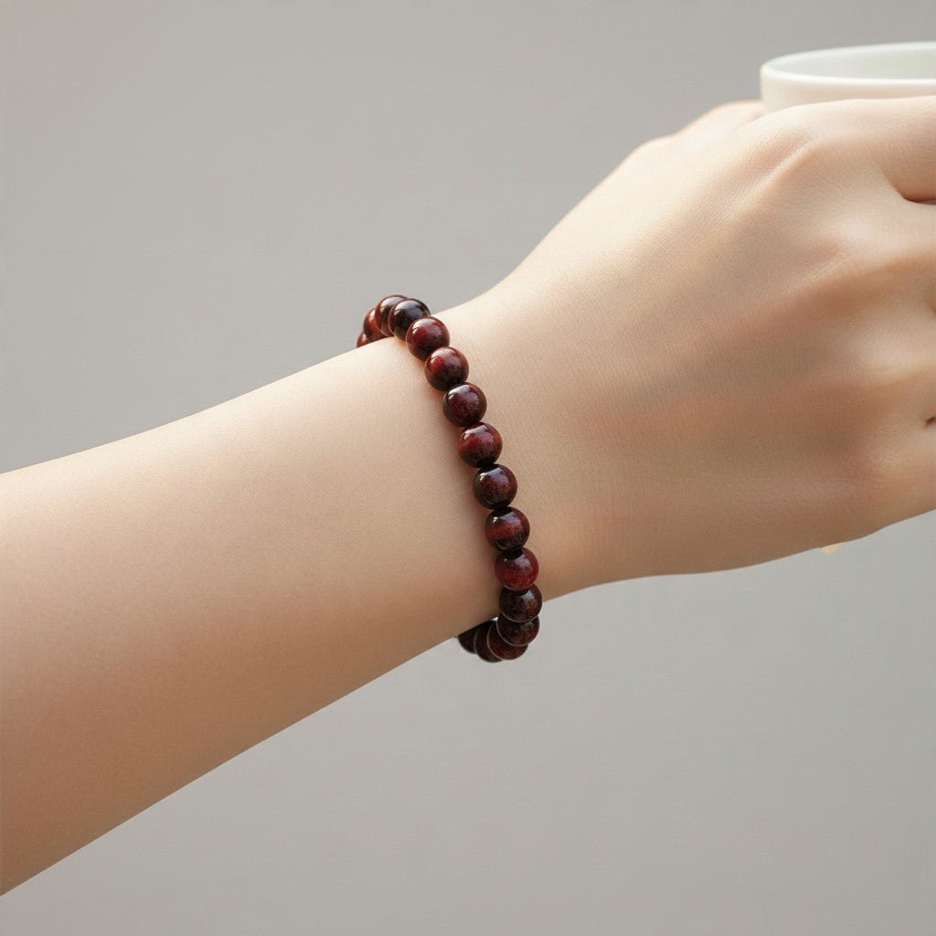Bracelet oeil de taureau Afrique du Sud AA (boules 7-8mm) - La Boite à Cailloux
