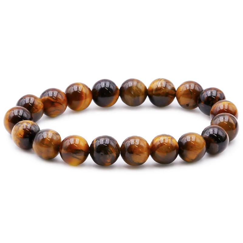 Bracelet oeil de tigre Afrique du Sud A (boules de 10mm) - La Boite à Cailloux