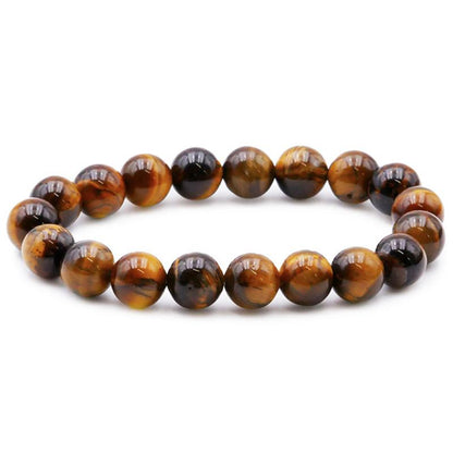 Bracelet oeil de tigre Afrique du Sud A (boules de 10mm) - La Boite à Cailloux
