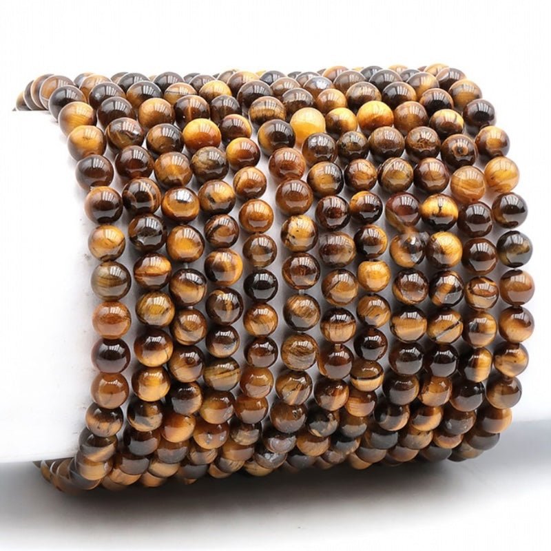 Bracelet oeil de tigre Afrique du Sud A (boules de 5 - 6mm) - La Boite à Cailloux