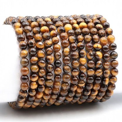 Bracelet oeil de tigre Afrique du Sud A (boules de 5 - 6mm) - La Boite à Cailloux