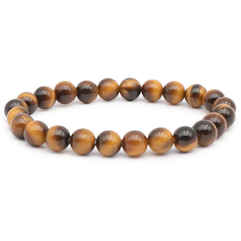 Bracelet oeil de tigre Afrique du Sud A (boules de 7 - 8mm) - La Boite à Cailloux