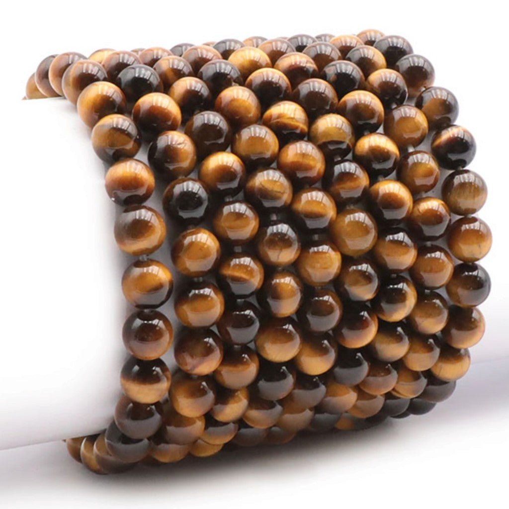 Bracelet oeil de tigre Afrique du Sud A (boules de 7-8mm) - La Boite à Cailloux
