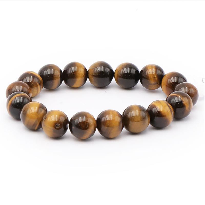 Bracelet oeil de tigre Afrique du Sud AA (boules de 12mm) - La Boite à Cailloux