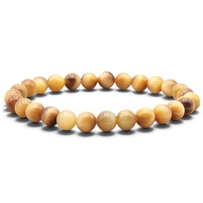 Armband Tigerauge gold Südafrika AA (7-8mm Kugeln) - Größe L