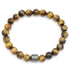 Bracelet oeil de tigre et hématite (boules 7 - 8mm) - La Boite à Cailloux