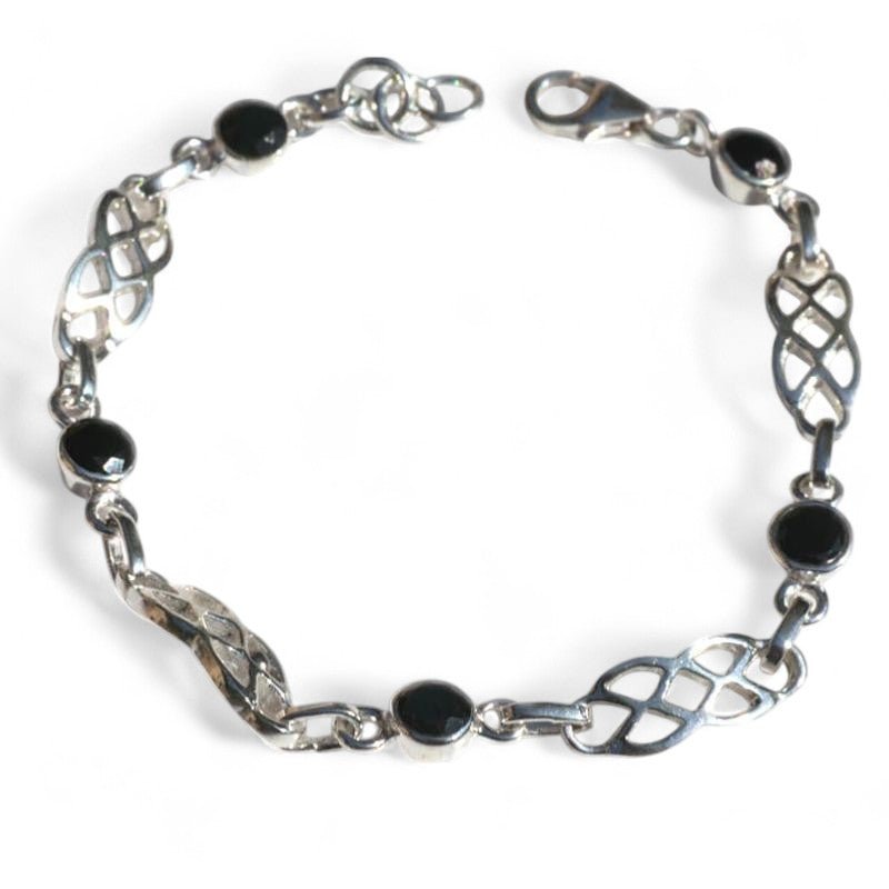Bracelet onyx Brésil AA argent 925 - La Boite à Cailloux