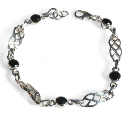Bracelet onyx Brésil AA argent 925 - La Boite à Cailloux