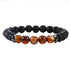 Bracelet onyx dépoli et agate Brésil A (boules 7 - 8mm) - La Boite à Cailloux