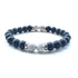 Bracelet onyx dépoli et howlite A (boules 7 - 8mm) - La Boite à Cailloux