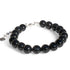 Bracelet onyx noir boules 7 - 8mm chaînette en argent - La Boite à Cailloux
