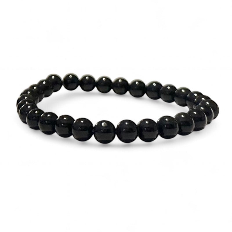 Bracelet onyx noir Brésil A (boules 5 - 6mm) - La Boite à Cailloux