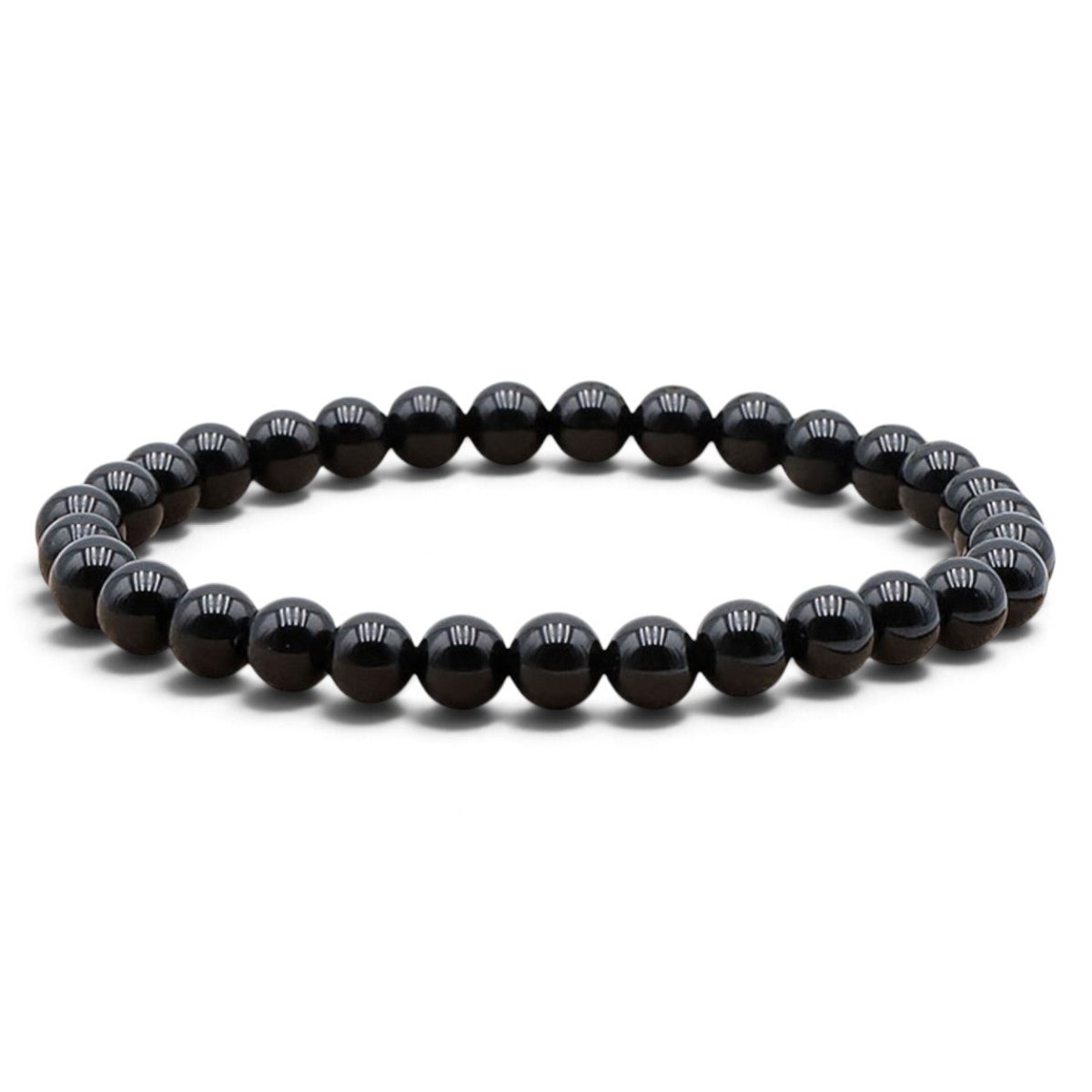 Bracelet onyx noir Brésil A (boules 5-6mm) - La Boite à Cailloux