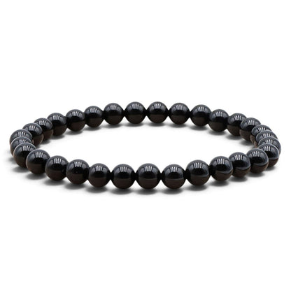Bracelet onyx noir Brésil A (boules 5-6mm) - La Boite à Cailloux