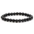 Bracelet onyx noir Brésil A (boules 7 - 8mm) - Taille L - La Boite à Cailloux