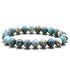 Bracelet opale bleue des Andes A (boules 7-8mm) - La Boite à Cailloux