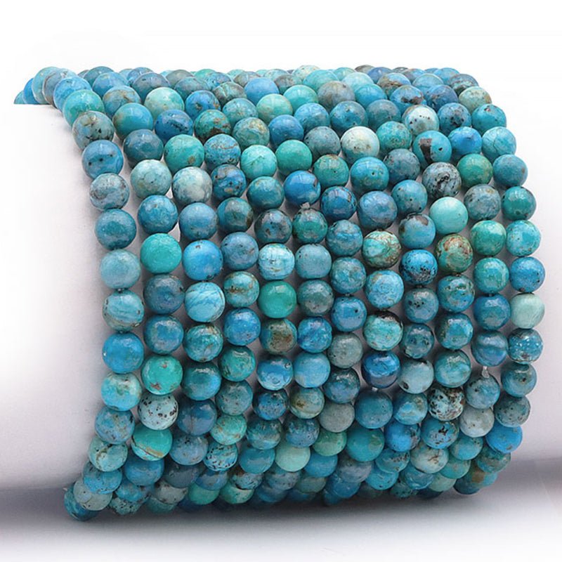 Bracelet opale bleue des Andes AA (boules 5 - 6mm) - La Boite à Cailloux