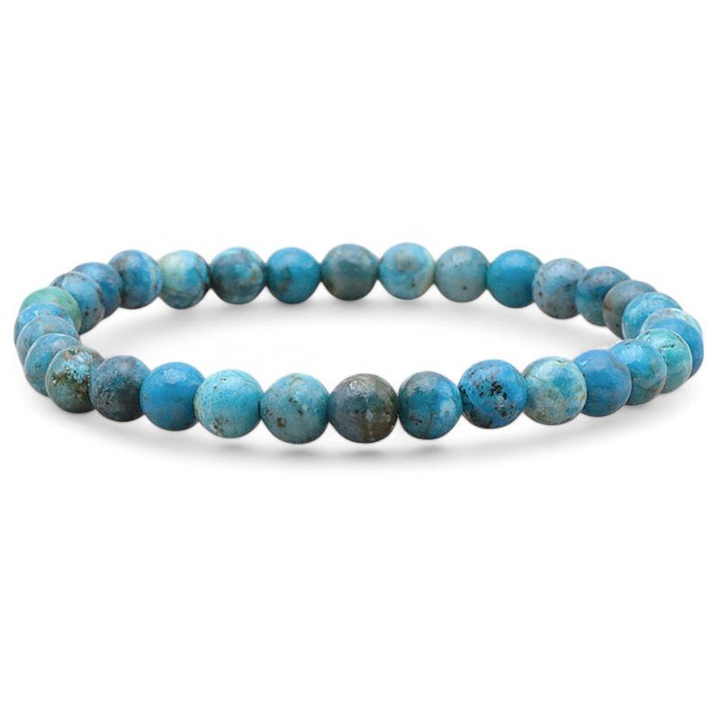 Bracelet opale bleue des Andes AA (boules 5 - 6mm) - La Boite à Cailloux
