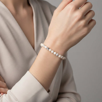 Bracelet opale dentrite Etats-Unis A (boules 5-6mm) - La Boite à Cailloux