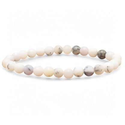 Bracelet opale dentrite Etats - Unis A (boules 5 - 6mm) - La Boite à Cailloux