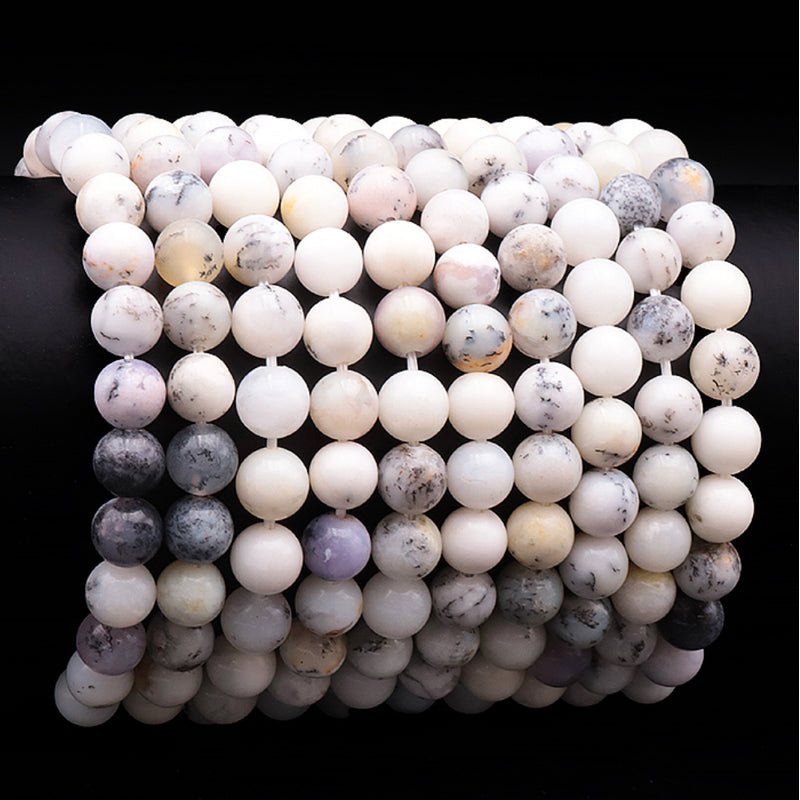Bracelet opale dentrite Etats - Unis A (boules 7 - 8mm) - La Boite à Cailloux