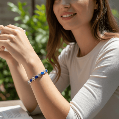 Bracelet opale doublet Australie AAA argent 925