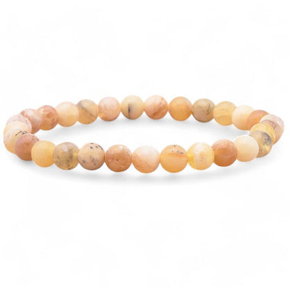 Bracelet opale jaune Mexique A (boules 5 - 6mm) - La Boite à Cailloux