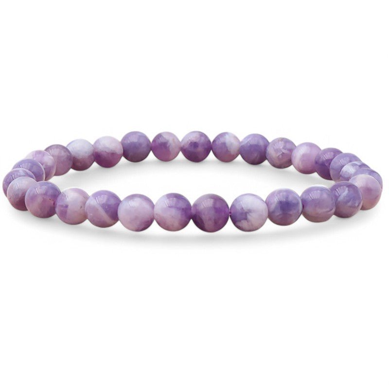 Bracelet opale morado avec améthyste Mexique AA (boules 5 - 6mm) - La Boite à Cailloux