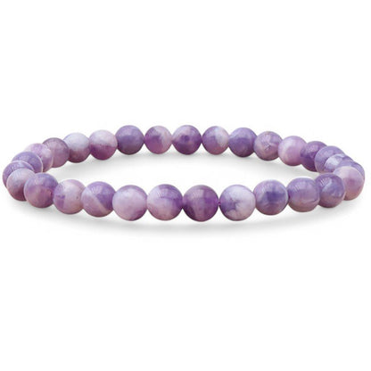Bracelet opale morado avec améthyste Mexique AA (boules 5 - 6mm) - La Boite à Cailloux