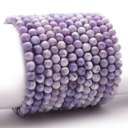 Bracelet opale morado avec améthyste Mexique AA (boules 5 - 6mm) - La Boite à Cailloux