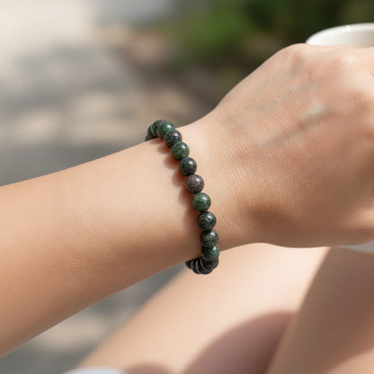 Bracelet opale noire Australie A+ (boules 5 - 6mm) - La Boite à Cailloux