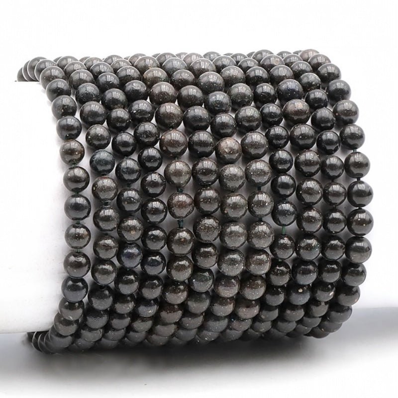 Bracelet opale noire Australie A+ (boules 5 - 6mm) - La Boite à Cailloux