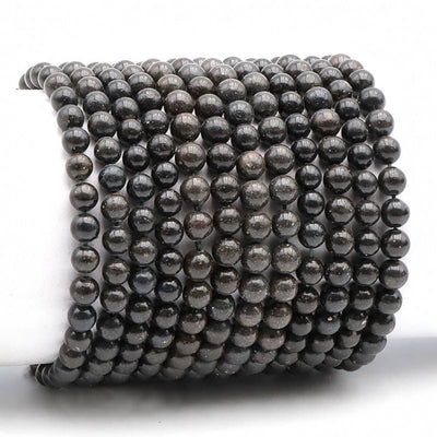 Pulsera de ópalo negro australiano AB (bolas de 5-6 mm)