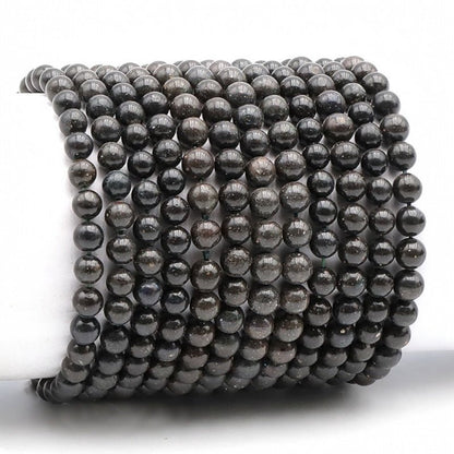 Bracelet opale noire Australie A+ (boules 5 - 6mm) - La Boite à Cailloux