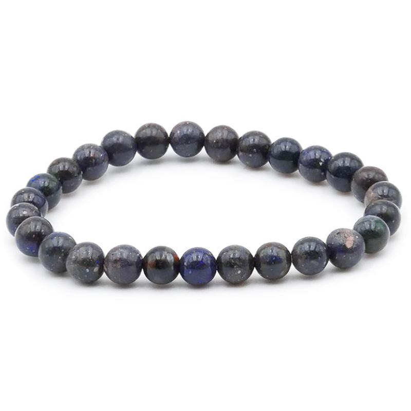 Bracelet opale noire Australie AB (boules 5 - 6mm) - La Boite à Cailloux