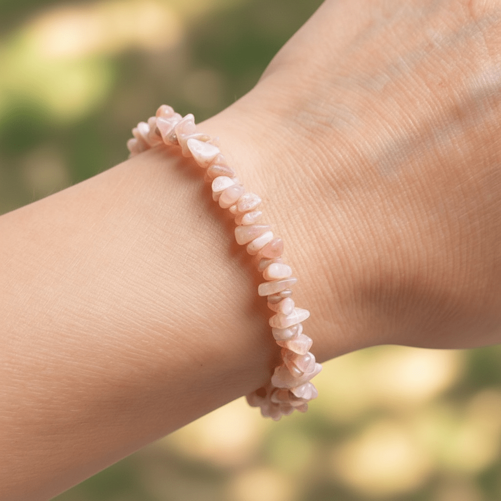 Bracelet opale rose Pérou A (perles baroques) - La Boite à Cailloux