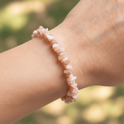 Pulsera de ópalo rosa peruano A (cuentas barrocas)