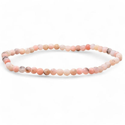 Bracelet opale rose Pérou A (perles facettées 3 - 4mm) - La Boite à Cailloux